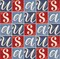 P & B Textiles Patriotic USA Text in Boxes 100% Cotton Price per Yard Price per Yard